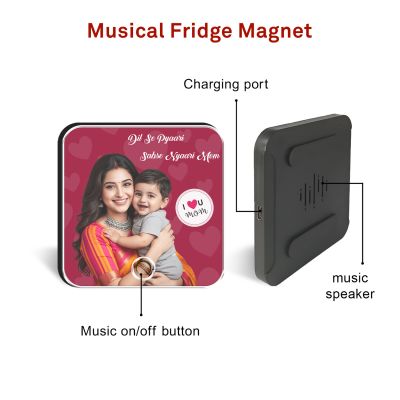 Personalized Musical Fridge Magnet for Mom with Voice Message
